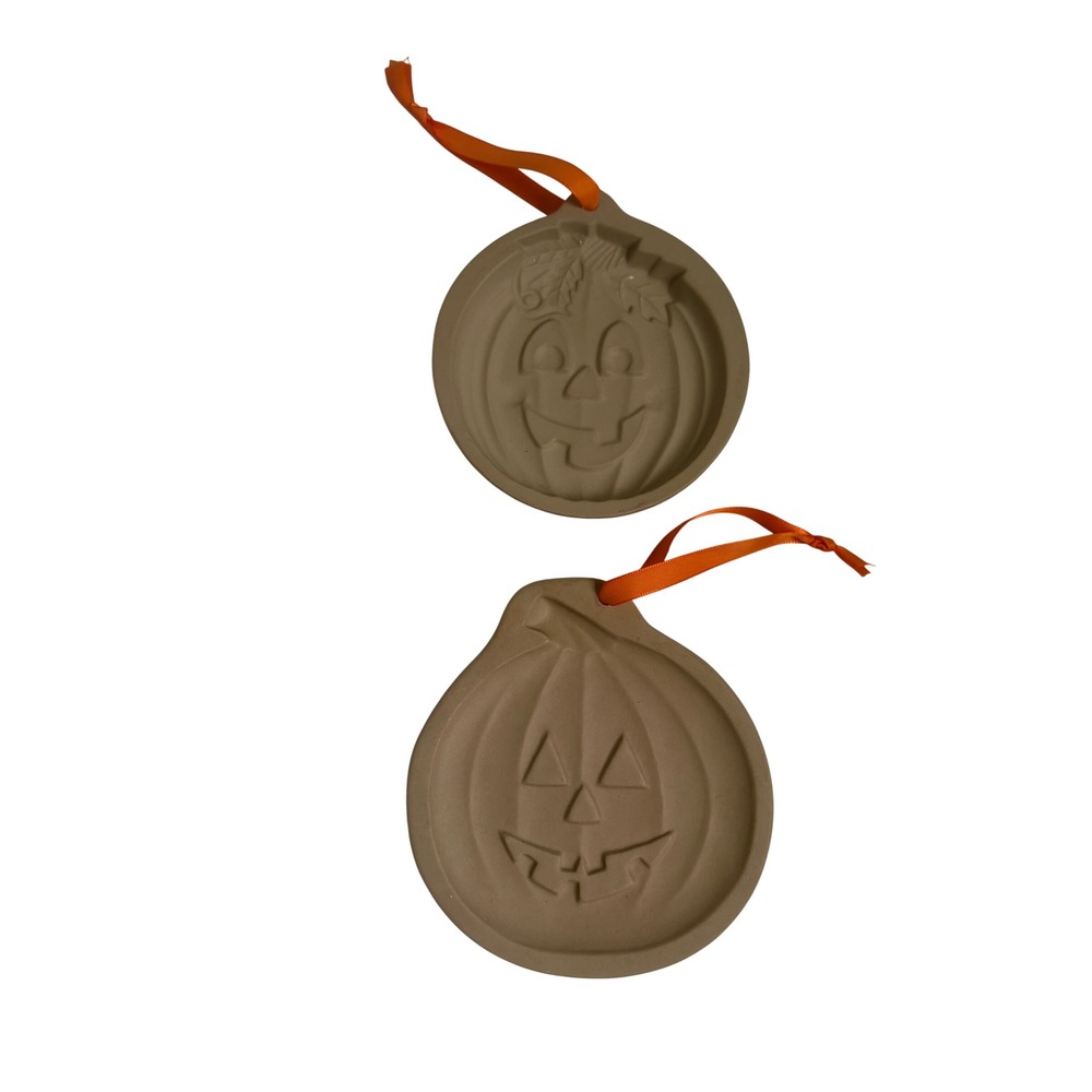 Vintage Wilton & Brown Bag Cookie Art Pumpkin Molds Set of 2 Halloween Decor